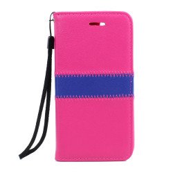 iPhone 7 Plus Magnetic Flip Leather Wallet Case (Hot Pink)